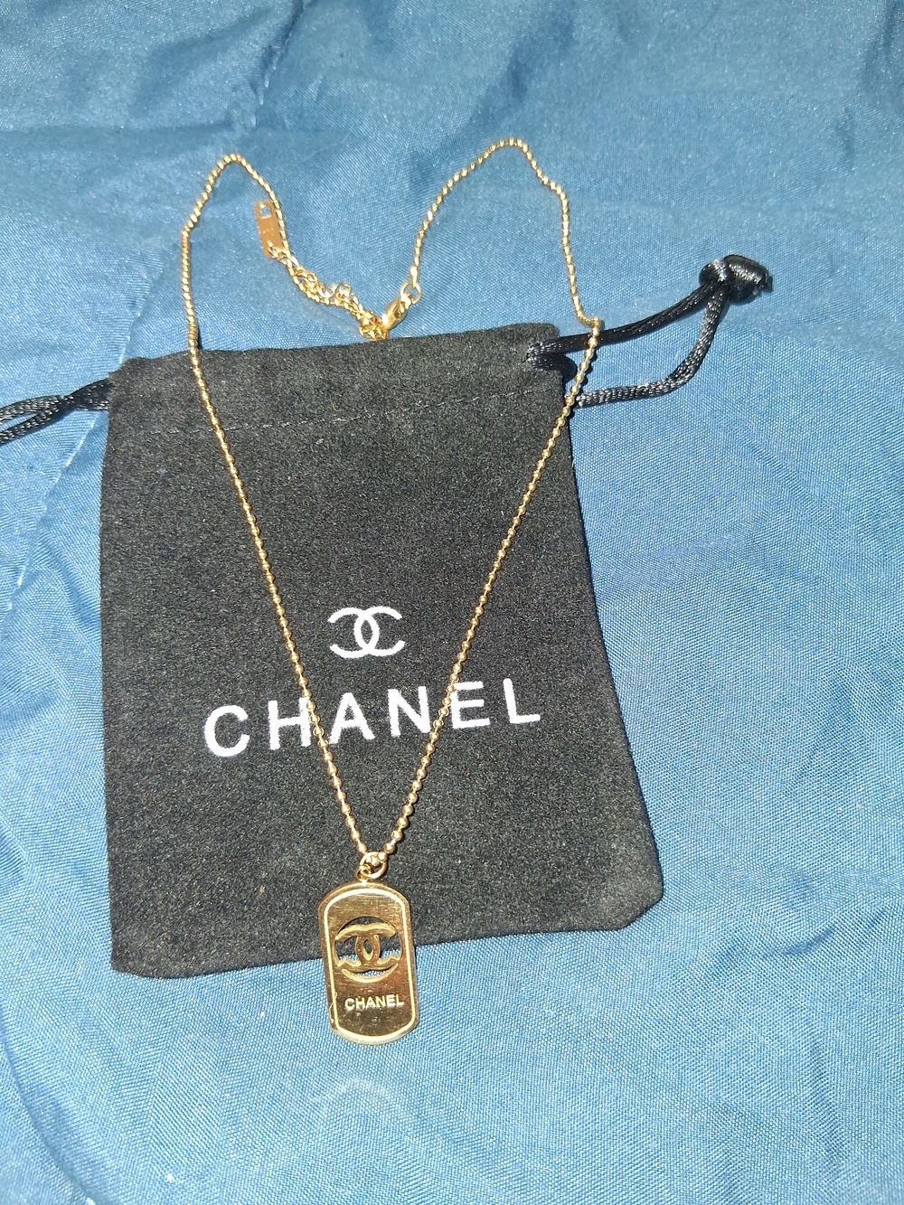 BRAND NEW ✨ Chanel Gold-Tone ID Pendant Necklace